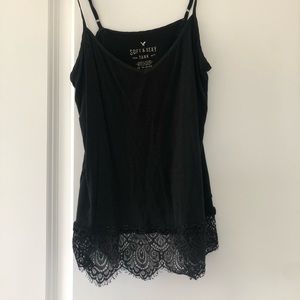 Black tank top with lace